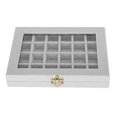 Imagem de Organizador de batom portátil com 18 compartimentos, mini gavetas, joias, maquiagem, cosméticos, suporte para brilho labial, organizador de perfume, transparente