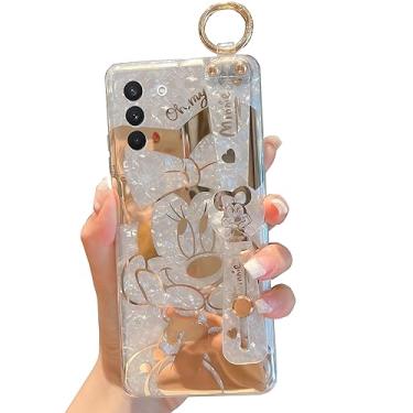 Imagem de PHOQOYO Capa para Galaxy S23 com suporte para pulseira ultrafina IMD padrão animal à prova de choque capa com suporte para Samsung Galaxy S23 5G (personagens de desenhos animados)