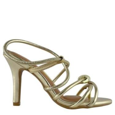 Imagem de Sandália Vizzano Salto Alto Dourada Detalhe Metalizado 62491114-Feminino