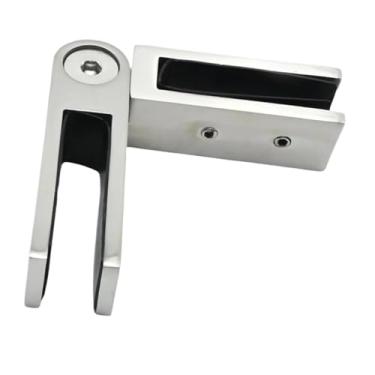 Imagem de FLCPJGV Grampo Ajustável de Vidro a Vidro, Grampo para Corrimão, Suporte de Fixação para Balaustrada em aço Inoxidável para Uso Interno E Externo, Acabamento Escovado, Tamanho real