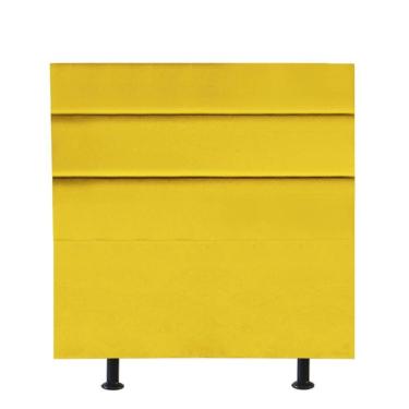 Imagem de Cabeceira Estofada Cama Box Solteiro 100cm Argentina Suede Amarelo- Mabe Magazine