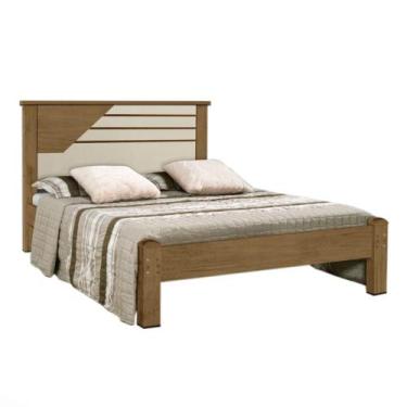 Imagem de Cama Casal em MDF 148x204x117cm com acabamento em Verniz Texturizado I