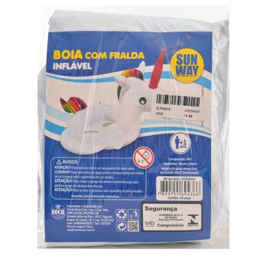 Imagem de Boia Inflável com Fralda Unicórnio 90x80cm - Sunway (ELP03016)