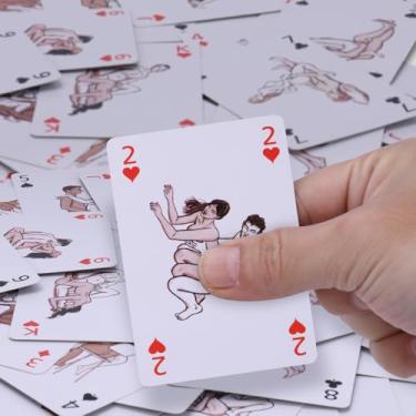 Imagem de Date Night Wild Themed Playing Cards 54 Unique Cards, Romantic Couples Card Games--Clear Print Illustration Poker Deck for Couples Anniversaries Holidays Boyfriend Bachelor Party Game Pranks Gag Gift