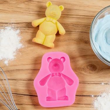 Imagem de Conjunto de 5 moldes de fondant de silicone Bear com desenho fofo de chocolate e ferramentas de decoração de bolos
