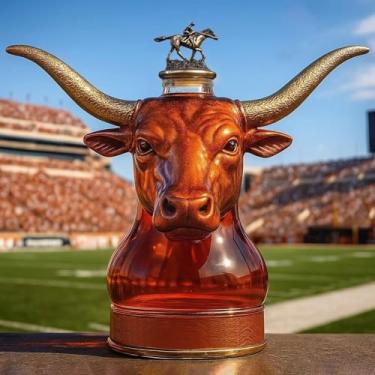 Imagem de Garrafa de uísque em forma de cabeça de touro, 293 ml, garrafa de vidro 3D criativa com tema de futebol, garrafas de vinho vazias para armazenar bebidas espirituosas, bar de casa, presente para homens