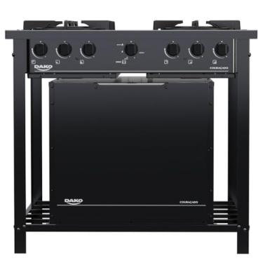 Imagem de Fogão Industrial 4 Bocas Preto com Forno e Tripla Chama Dako Couraçado