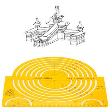 Imagem de Generic Régua Multifuncional Durável do Modelo de Desenho do Projeto Arquitetônico para Padrões Geométricos para a Medida da Arquitetura Plástico Azul (4352)