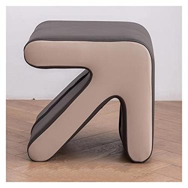 Imagem de Banco de apoio para os pés/descanso para os pés criatividade simples otomano apoio para os pés coquetel banco de pés em couro sintético moda descanso assento estilo arte apoio apoio para pés banquinho