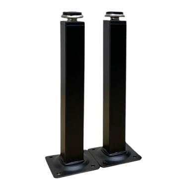 Imagem de Kit Pés Móveis Regulável Quadrado Preto 20CM Ajustável Suporte para Escritório Guarda Roupa para Famílias Decoradores(2)