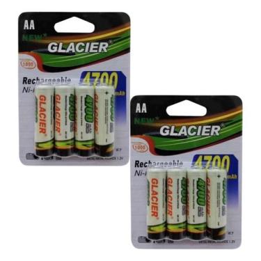 Imagem de Kit Com 8 Pilhas Baterias AA Recarregável de 4700mAh - MB