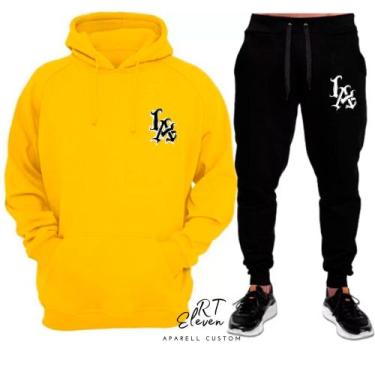 Imagem de Conjunto Moletom Estampado Personalizado LA Unissex Malha 100% Algodao