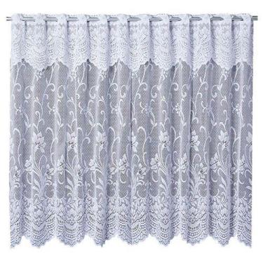 Imagem de Cortina de Renda Para Cozinha Sala 2 metros x 1,20 m Nova Karla Lisa -