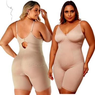 Imagem de Modelador Body Bory Cinta Macaquinho Modeladora Com Perna Plus Size Se
