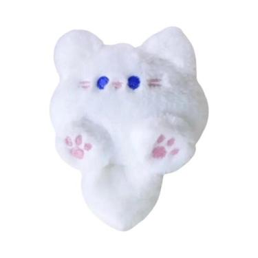 Imagem de Pingente De Gato De Pelúcia Fofo Com Cauda Longa Para Mochila, Chaveir