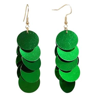 Imagem de Zszkoz Brincos de lantejoulas brilhantes neon para mulheres, leves, boêmios, longos, borlas, laser, glitter, pingentes, joias, presentes, Small, Acrílico, Sem pedra preciosa