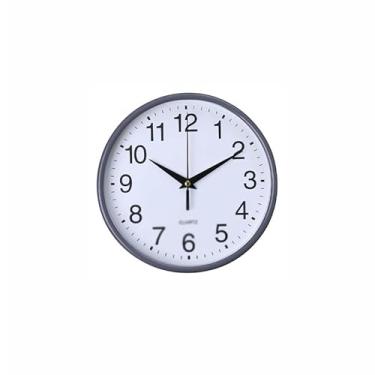 Imagem de Relógio de parede para casa, sala de estar, estudo, redondo, decorativo de parede, relógio de parede para hotel, decoração digital, relógio simples (A)