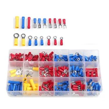 Imagem de 102/140/280/300/480/720 peças Conjunto de terminais de pressão a frio sortidos com alicate (300 peças)