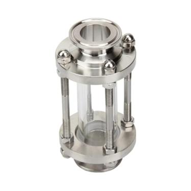 Imagem de Dioptria de vidro de visão de fluxo de 51 mm Tri Clamp para produto diário de fermentação caseira virola de aço inoxidável 304 OD 64 mm DWBPGVUN