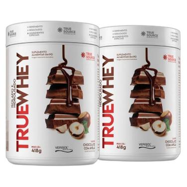 Imagem de Kit 2 Whey Protein Isolado Chocolate Avela 418g True Source-Unissex