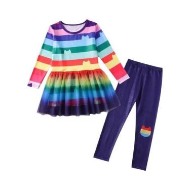 Imagem de Conjunto De Fantasia De Halloween Gabby Para Meninas Com Listras Preta