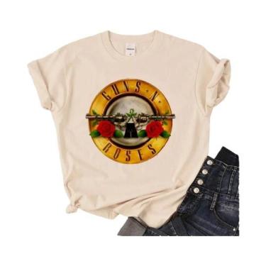 Imagem de Camiseta japonesa Guns and Roses para mulheres, roupas femininas, mang