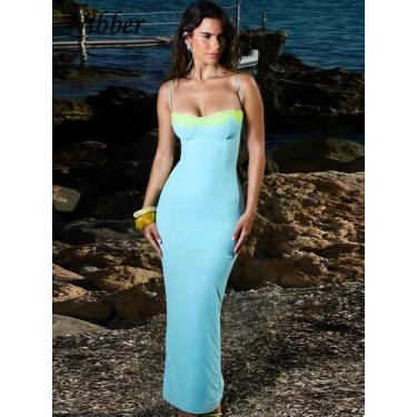 Imagem de Vestido Tubinho De Renda Sem Mangas De Verão Com Alças Finas E Patchwo