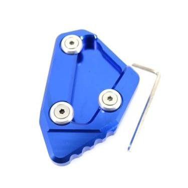 Imagem de Anti-derrapante Para gsxr1000 GSX-R1000 gsxr 1000 gsx r1000 2009-2016 cnc kickstand pé suporte lateral extensão placa de almofada(Azul)