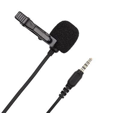 Imagem de Microfone Condensador de Lapela Clip-on com Plug TRRS 3 5mm Cabo 1 5M Extensão 2M Adaptador TRS Protetores Vento e Bolsa Transporte para Smartphone Tablet Laptop Computador Desktop Vlog Transmissão ao