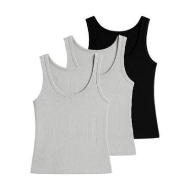 Imagem de Kit com 3 Blusas Feminina Regata Hering N1te-Feminino
