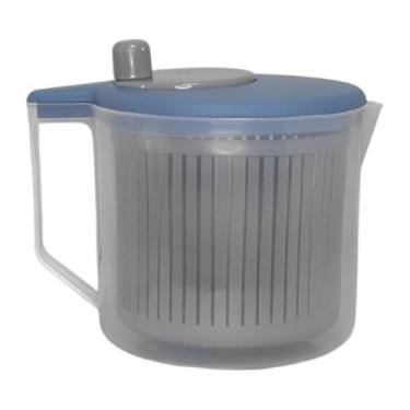 Imagem de Centrífuga de Salada Manual 2,5L Compacta | Secador de Folhas, Verduras, Frutas e Legumes | Fácil de Usar e Limpar (Azul)