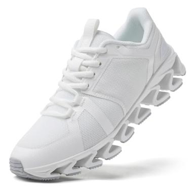 Imagem de DEELOG Tênis de corrida feminino, confortável, tênis de caminhada, tênis de trilha, Branco, 37