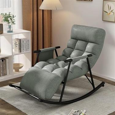 Imagem de Cadeira de balanço ajustável para berçário com tecido tecnológico respirável, espreguiçadeira ergonômica para sala de estar e jardim - Balancim confortável com encosto e apoio para as pernas (tipo P