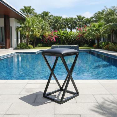 Imagem de Banqueta Varanda Reforçado Resistente Industrial Preto