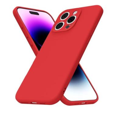 Imagem de uvcoat Capa de silicone para iPhone 14 Pro Max, capa fina de gel de borracha macia para mulheres e meninas, linda capa de telefone TPU fosco com proteção total da câmera, design simples minimalista