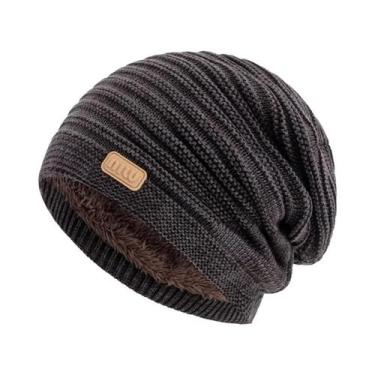 Imagem de Gorro De Inverno Unissex Com Listras E Forro De Pelúcia, Chapéu Tricot