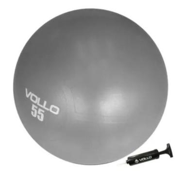 Imagem de Bola Suíça De Ginástica Pilates 55cm Vollo - Acompanha Bomba, Cinza