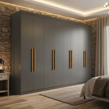 Imagem de Guarda-roupa 8 Portas com Puxador 50cm Albert Onix-