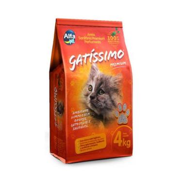 Imagem de Gatissimo Areia Sanitária Higiênica Premium Para Gatos 4 e 12kg - Alfa