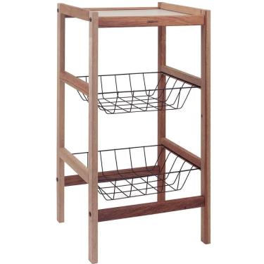 Imagem de Fruteira Tramontina Utilínea Em Madeira Mista Com Estantes E 2 Cestos 13559072