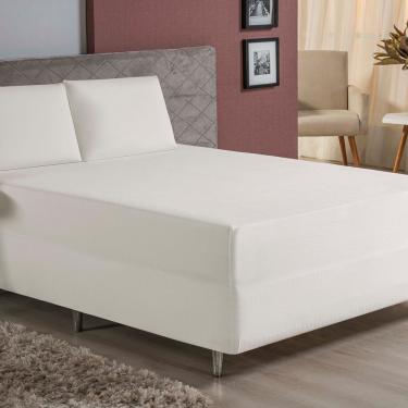 Imagem de Jogo De Cama Casal Nobre 3 Peças Luva De Box 55cm De Altura Malha 100% Algodão - Palha