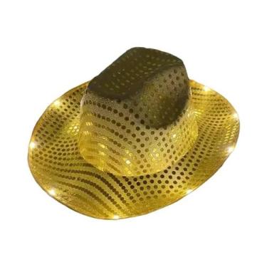 Imagem de Chapéu De Cowboy/Cowgirl Com Luz LED, Boné Brilhante Para Homens E Mul