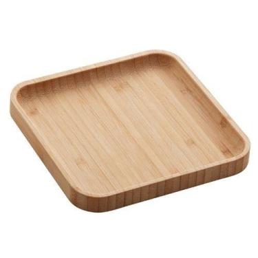 Imagem de Bandeja de Bambu Organizador Multiuso Casa Cozinha Escritório Material