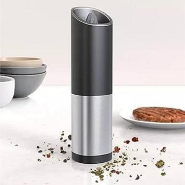 Imagem de Moedor Eletrico de Sal Pimenta Temperos Triturador Pilhas Aço Inox