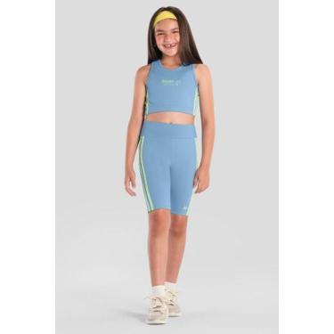 Imagem de Bermuda infantil menina esportiva Brandili Active, 8, Azul