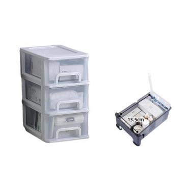 Imagem de Caixa Organizadora De Mesa De Altura Média Com 2-6 Camadas E Gaveta Pa