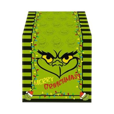 Imagem de Caminho De Mesa Verde De Linho Para O Natal, Decorações De Mesa Para O