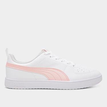 Imagem de Tênis Puma Rickie Feminino, Branco, Rosa claro, 35