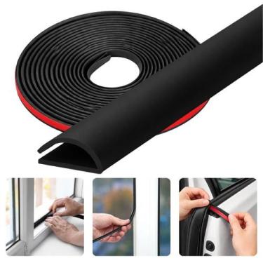 Imagem de Veda Fresta janelas Vãos Portas 1 Metro Adesivo 8mm Perfil D Vedação P