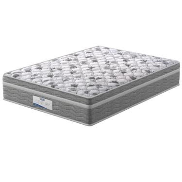 Imagem de Colchão Casal Molas Ensacadas Century D28 Pillow Euro 32x138x188cm Branco Cinza Probel